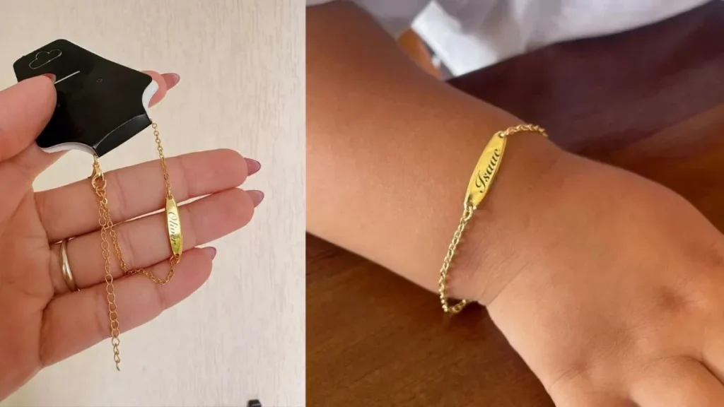 pulseira infantil banhada a ouro capa