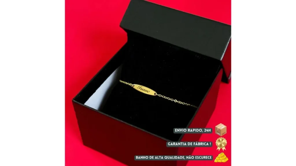 pulseira infantil banhada a ouro e bom