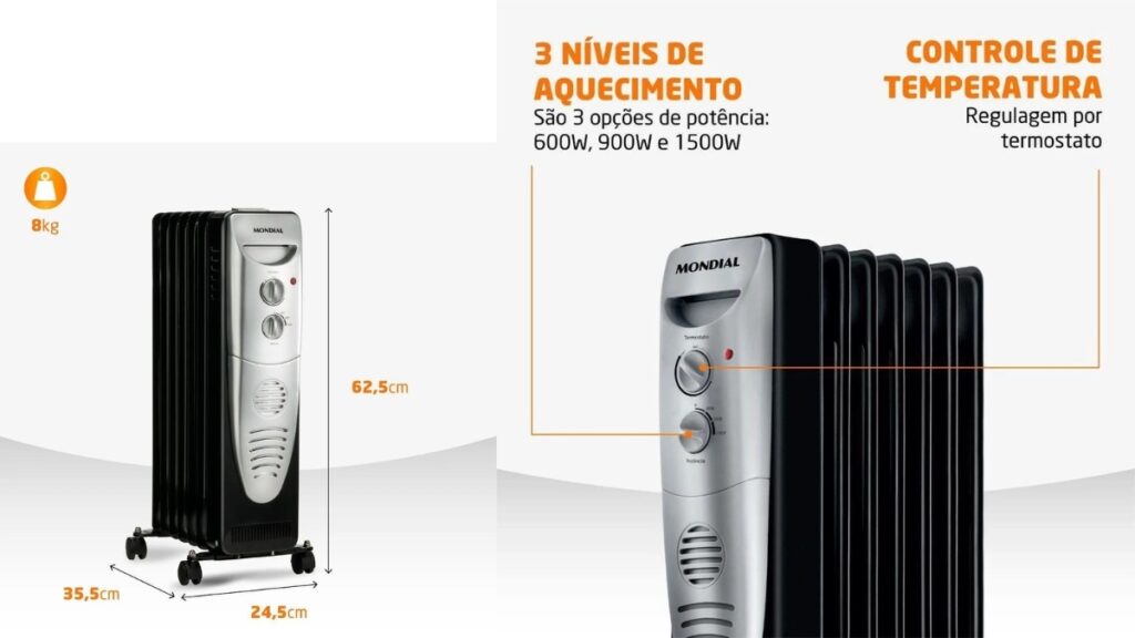 aquecedor para quarto de bebe a oleo mondial especificacoes 1